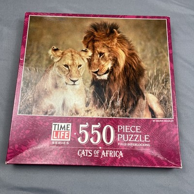 CATS OF AFRICA 550 Piece Jigsaw Puzzle TIME LIFE SERIES  Lion Pair  NEW