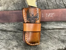 Leather Folding Pocket Knife Sheath Buck 110  Size  (Sheath Only)