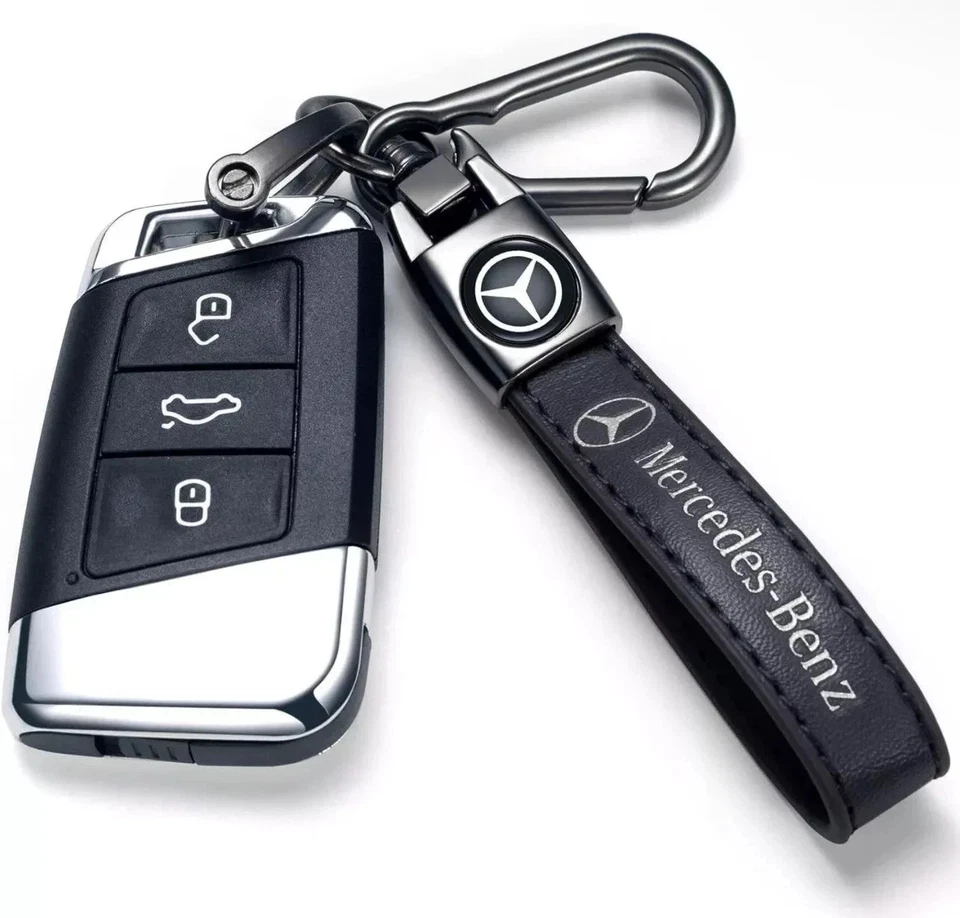 2 Llaveros de cuero genuino Mercedes-Benz - Accesorio de coche de lujo | Envío gratuito Foto 3 de 4