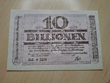 10 Trillion Mark Duisburg 1923 Emergency Note Hyperinflation Germany