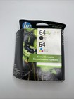 Oryginalne wkłady atramentowe HP 64 XL czarne i 64 trójkolorowe 2-pak otwarte pudełko nowe