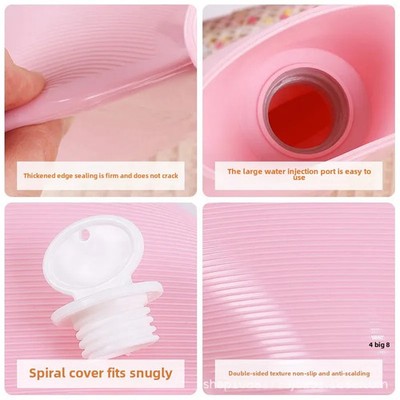 Wärmflasche Handwärmer Wärmetasche Silikon PVC flauschiger Bezug vielseitig