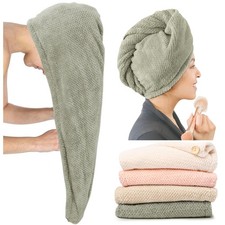 Extra Large 4 Pack Microfiber Hair Towel Wrap for Women Super Absorbent Qui...