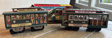 VTG Lot of 2 Japan Tin Litho Trolley Cars One Includes Original Box 