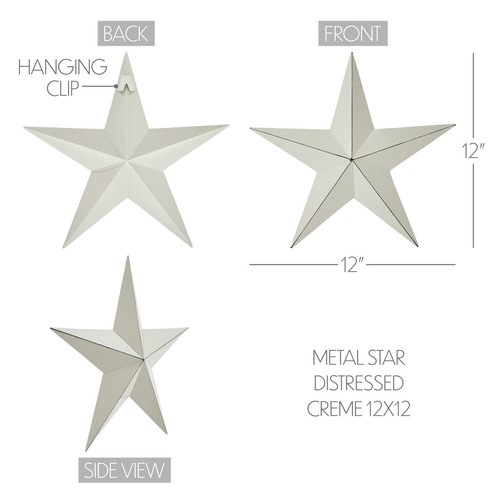 Metal Star Distressed Creme 12x12 - Bild 3 von 7
