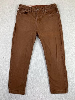 American Giant Roughneck Jeans Mens 34 (Fits 32x27) Brown Slim Canvas USA