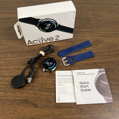 Samsung Galaxy Watch 40mm LTE SM-R835U Silver W/ Blue Band Active 2