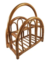 Vintage Magazine Rack Holder Bentwood Rattan Newspaper Decor 16"x14”x9”