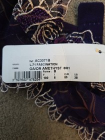 Brand New Lise Charmel Underwired Size Uk 38B Amethyst & Ivory Bra  New 