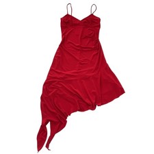 Charlotte Russe Red Dress Party Cocktail Asymmetrical Spaghetti Strap M