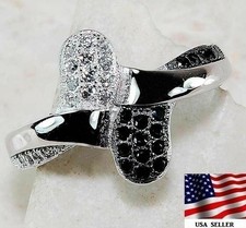 Treated Black Sapphire  Topaz 925 Solid Sterling Silver Ring Jewelry Sz 8 MK1-9