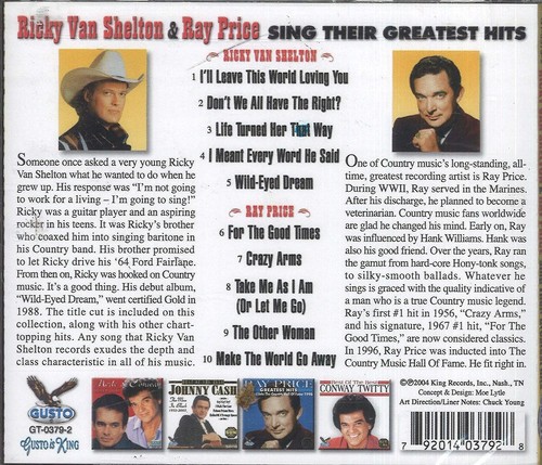 Ricky Van Shelton Sing Their Greatest Hits (CD) (US IMPORT) - Picture 2 of 2
