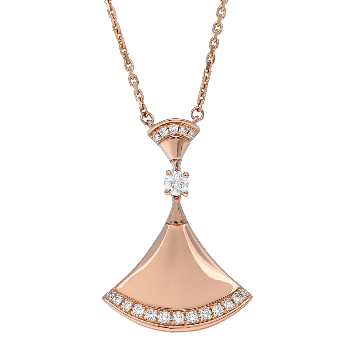 AUTH BVLGARI DIVAS' DREAM NECKLACE AU750 18K ROSE GOLD DIAMOND WOMEN'S F/S