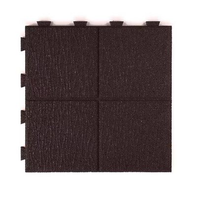 16 In. X 16 In. X 5/8 In. Brown Cobblestone Smartloc Rubber Paver (9-Pack)