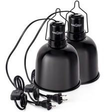 Reptile Light Fixture, 2-Pack 5.5-Inch Deep Dome Lamp Caps with Optical Refle...