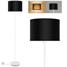 Floor Lamp White, Standing Lamp, 58" Tall Floor Lamp with Black Lampshade, Fo...