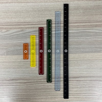 6 UNBRANDED FALLOUT WASTELAND RANGE RULERS ACCESSORIES WARGAMING SCI-FI ACRYLIC