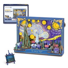 Rowood The Starry Night Wall Art 3D Wooden Puzzle for Adult Gift
