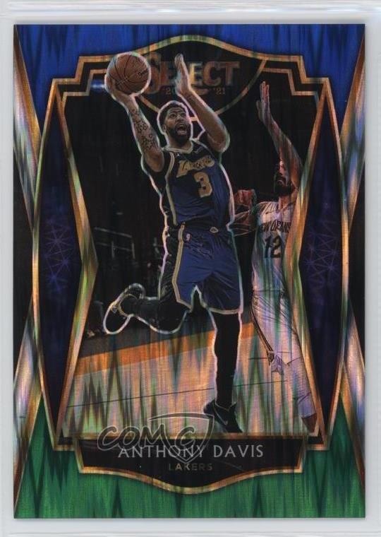 2020 Select Premier Level Blue White Green Flash Prizm 19/25 Anthony Davis uk2