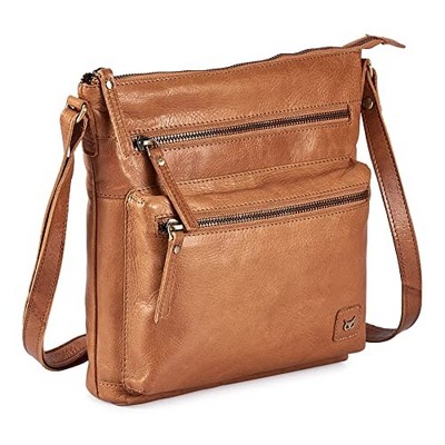  Real Leather Small Crossbody Handbags & Purses for Women  Cognac Multi-wax
