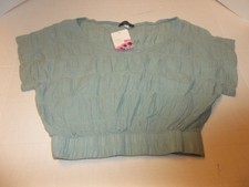 NWT Final Touch Crop Top Size L Green Color Made In USA