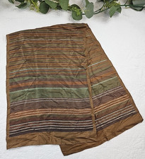 Echo Brown Stripped REctangle Scarf Silk VTG