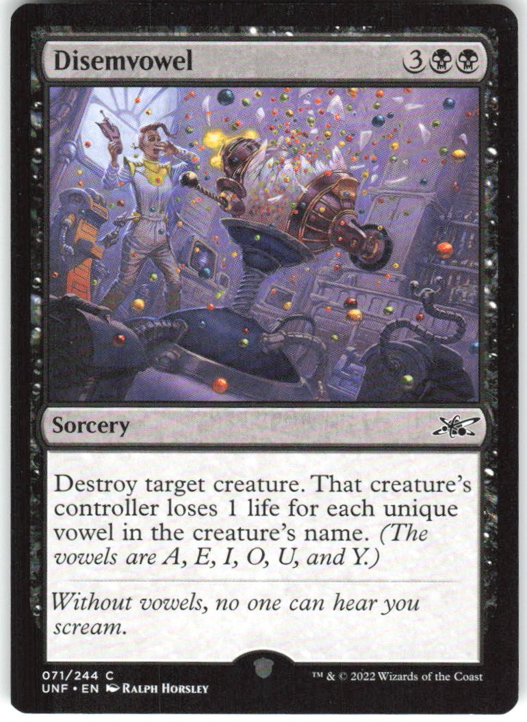 Disemvowel 71 Unfinity Magic: The Gathering LP MTG English Card