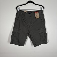 Levis Men Size 30 Grey Casual Relaxed Mid Rise 9  Carrier Cargo Shorts NWT