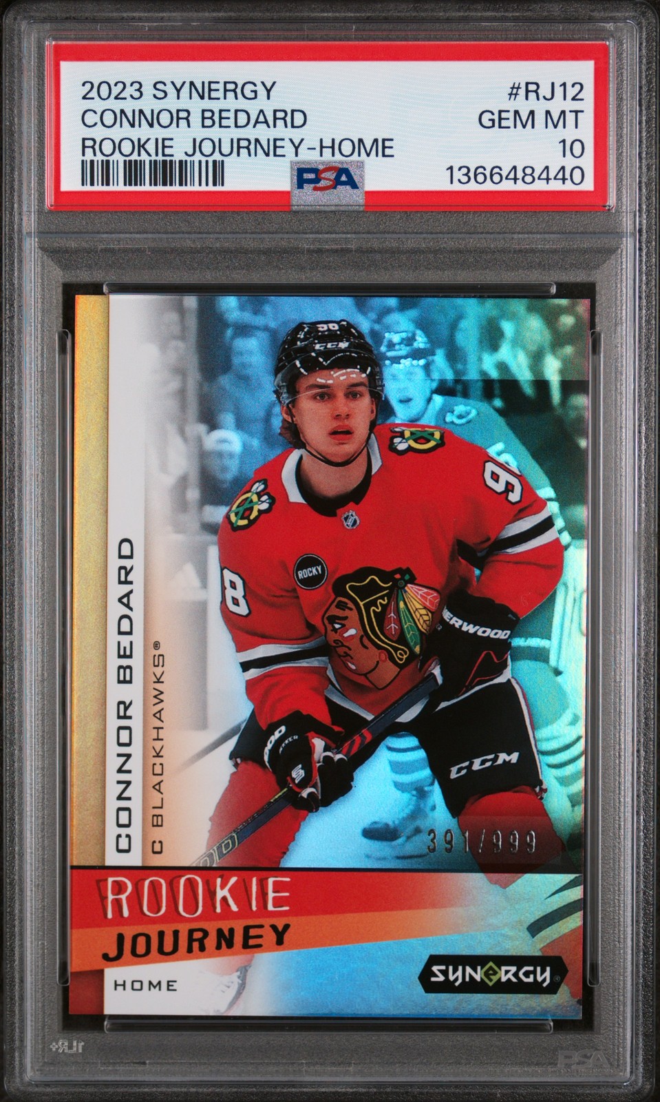 2023 UD SYNERGY RC JOURNEY HOME #RJ12 CONNOR BEDARD 391/999 PSA 10