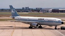 Airbus A300 A-300B4 Luxair Desktop Wood Airplane New Model Small Scale 1/150