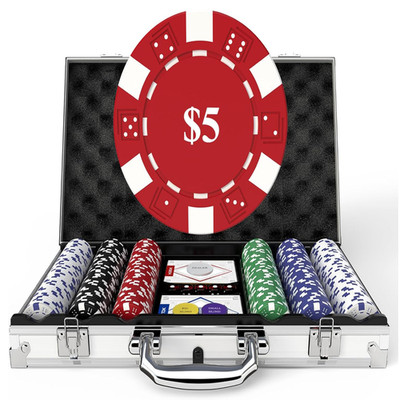 Pokerkoffer 300 Stück Alu Koffer Chips Texas Holdem Set Karten Würfel Button