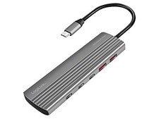 UA0415 Hub USB A femelle x2, USB C femelle x8, USB C mâle gris LOGILINK