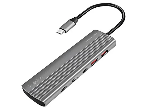 UA0415 Hub USB A-Buchse x2,USB C-Buchse x8,USB C-Stecker grau LOGILINK