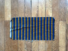 Coupon Tissu Velours Ameublement Bleu Moutarde Rayures