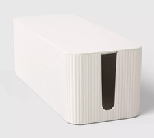 Cable Management Box Cream - Cord Organizer Wire Storage Box