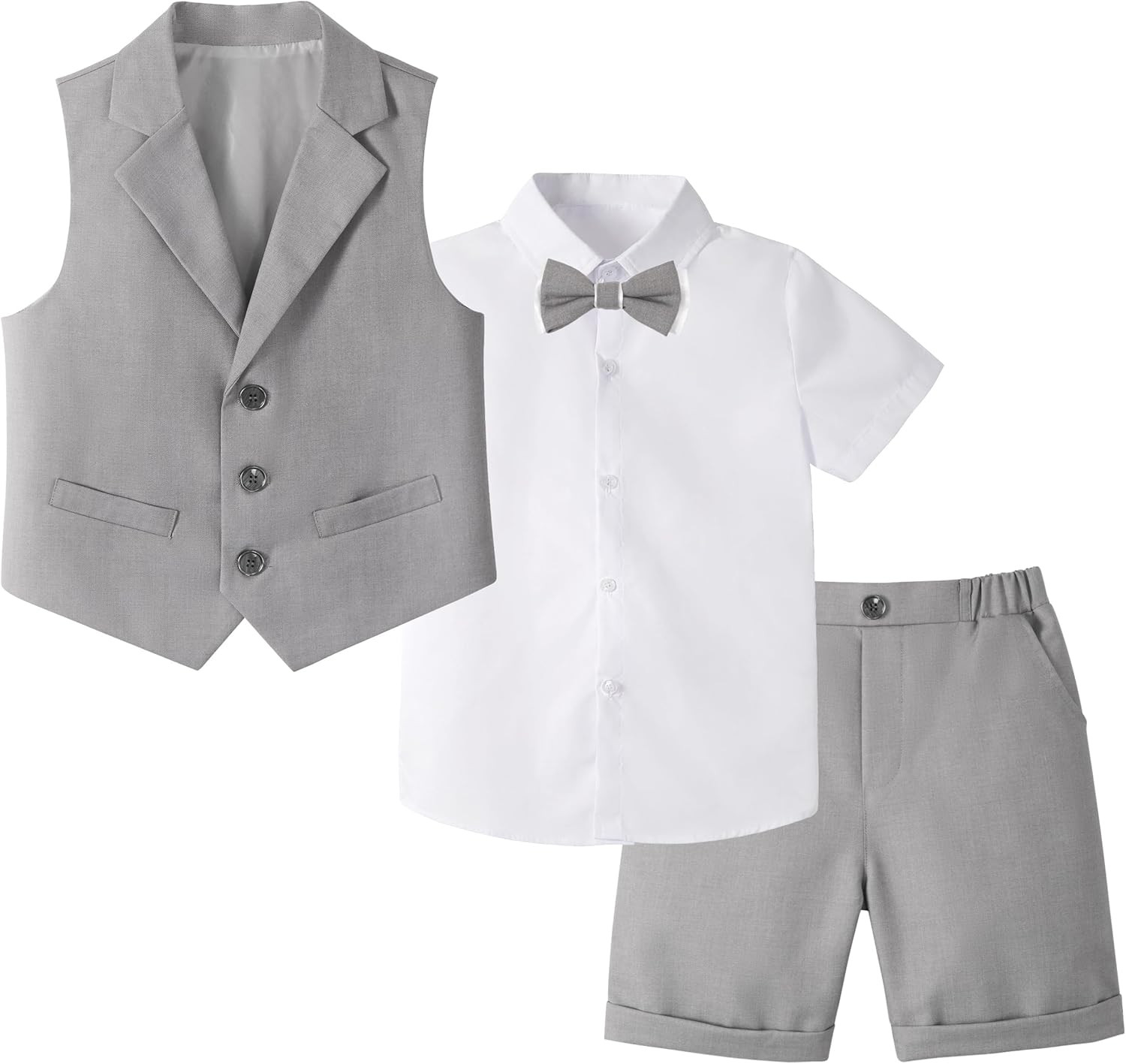LOLANTA 4 Piezas Traje Corto De Boda Para Niños, Conjunto De Ropa De Ceremonia,