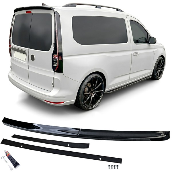 Dach Heckspoiler Sport Schwarz Glanz Passt FüR VW Caddy V Ab 2021 Mit HecktüRen-image