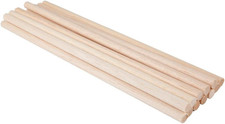 12 Pack round Wood Dowel Rods 3/8X3/8X12 Inch Balsa Wood Sticks  3/8 Inch Natura