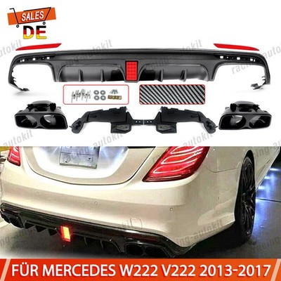 CarbonLook Diffusor Bs Style Heckdiffusor Endrohren Für Mercedes W222 V222 13-17