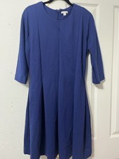 Gap Size 14 Dark Blue Dress A Line Dress 3/4 Sleeve zippered