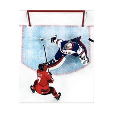 Connor Hellebuyck Save Against Toews Poster, Hockey Fan