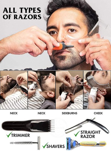 Herramienta de guía de peine para dar forma a la barba para alinear bordes - Foto 6 di 8