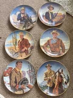 Franklin Mint John Wayne Limited Edition Porcelain Collector Plates Set of 6
