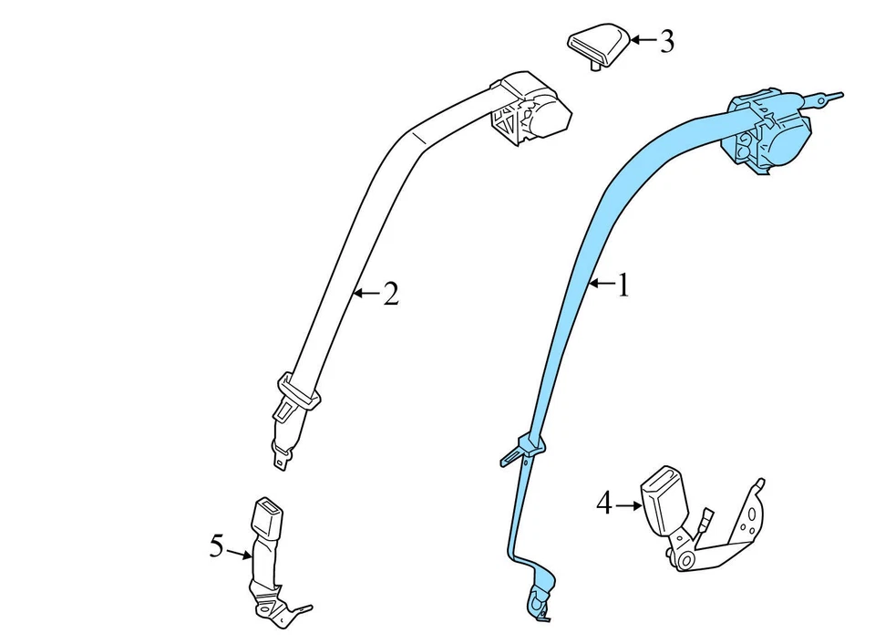 BMW 540I 2017-2023 - Cinturón de seguridad trasero retractor 7455625 Foto 3 de 4