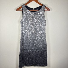 Vince Camuto Sliver Black Ombré Sequins Sheath Dress 6 Party New Years Cocktail