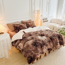 Luxury Faux Fur Shaggy Comforter Set US Size Plush  Sherpa Reversible e Comfort