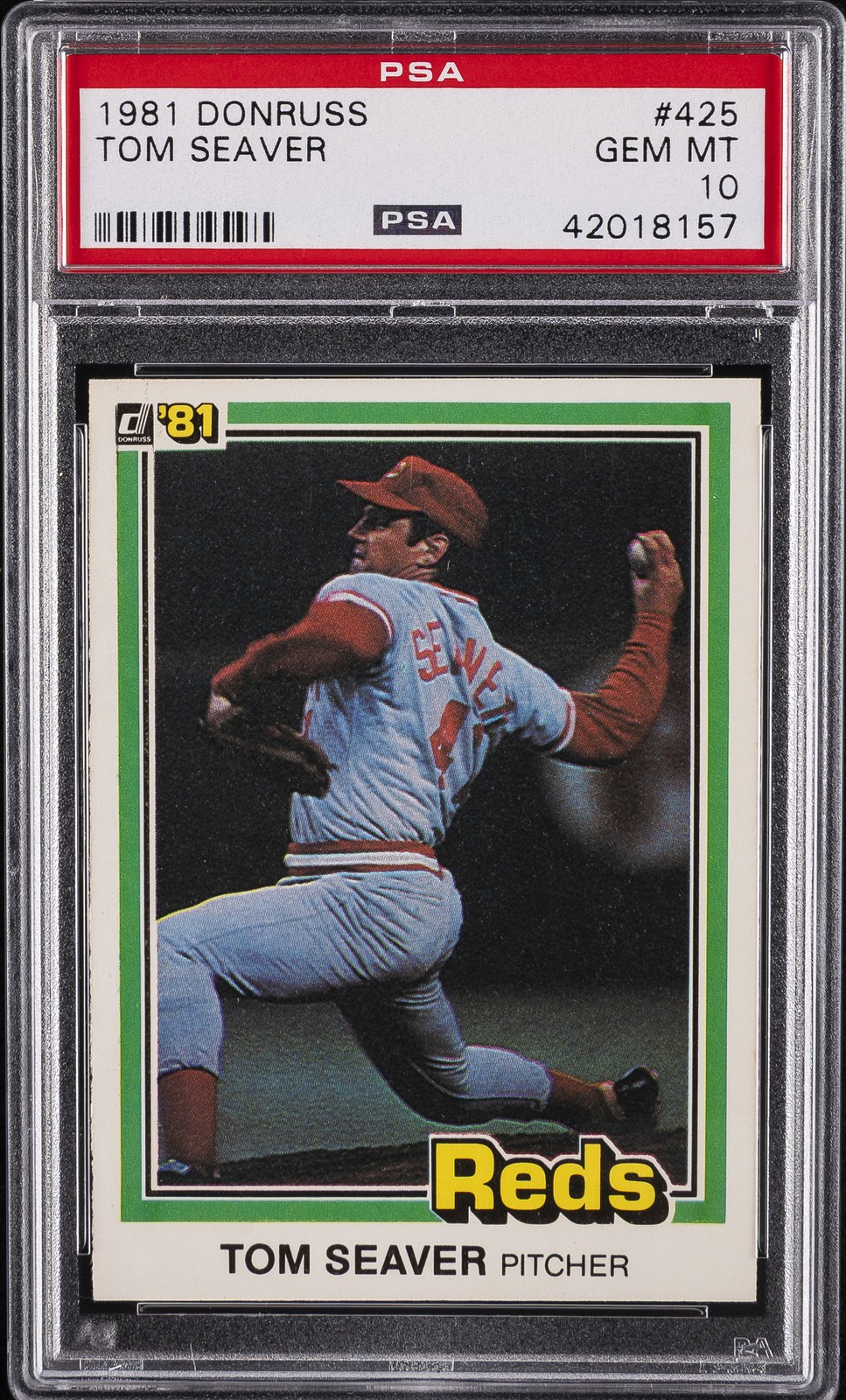 1981 DONRUSS #425 TOM SEAVER PSA 10