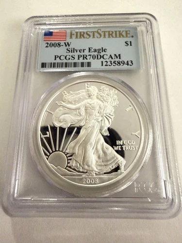 2008-W SILVER EAGLE $1 PCGS PR70 DCAM FIRST STRIKE
