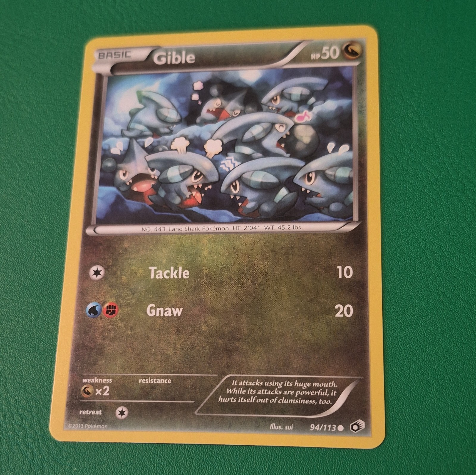Pokemon TCG Gible 94/113 Legendary Treasures Regular Common English 50 HP