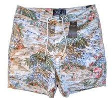 NWT Abercrombie  Fitch Board Shorts Mens 31 Tropical Palm Graphic Swimming